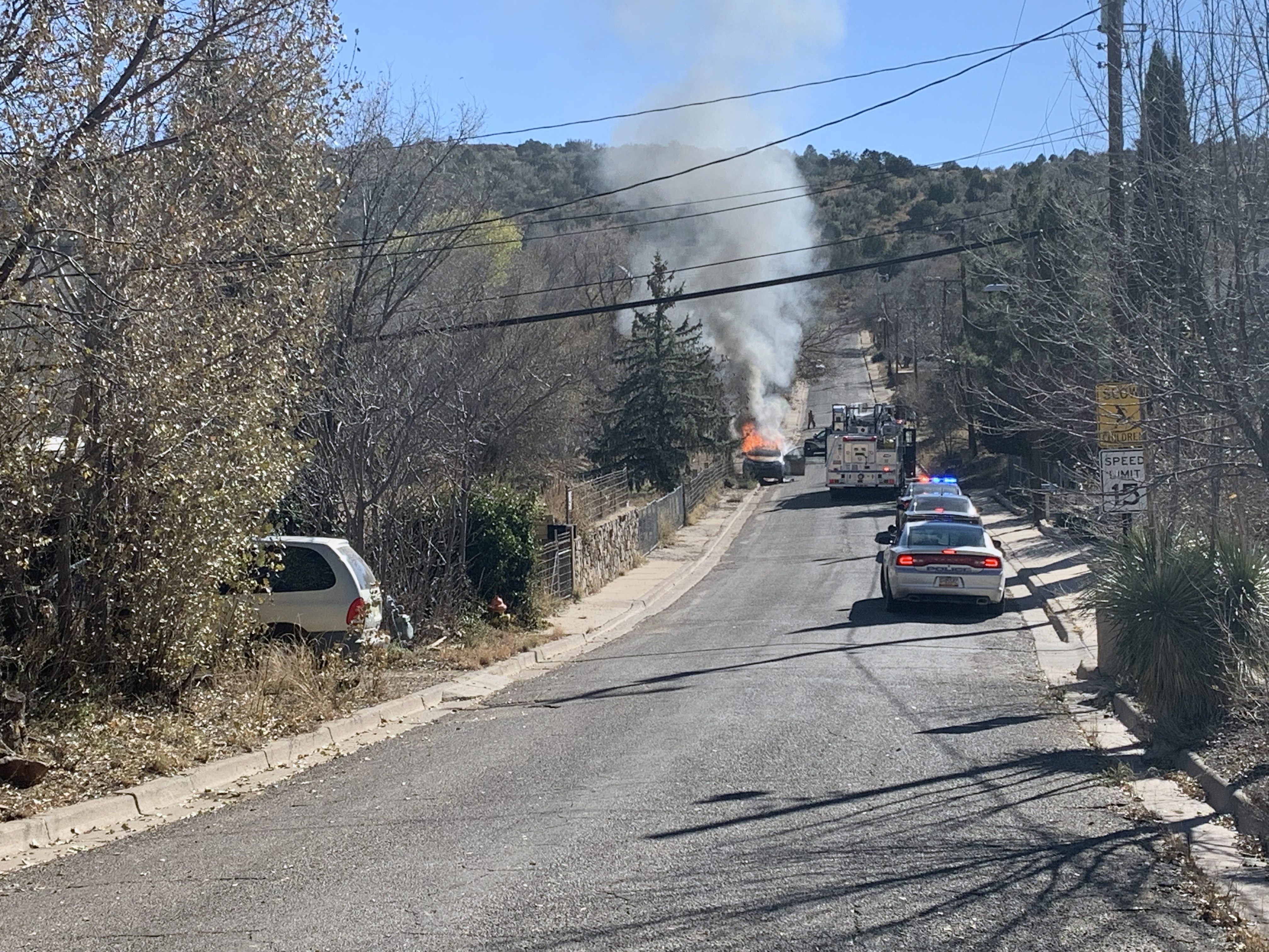 Stolen car set on fire near site of shooting